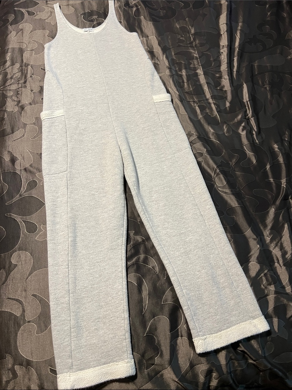 Only Hearts NYC Anthropologie Light Gray Terry Jumpsuit Size Small